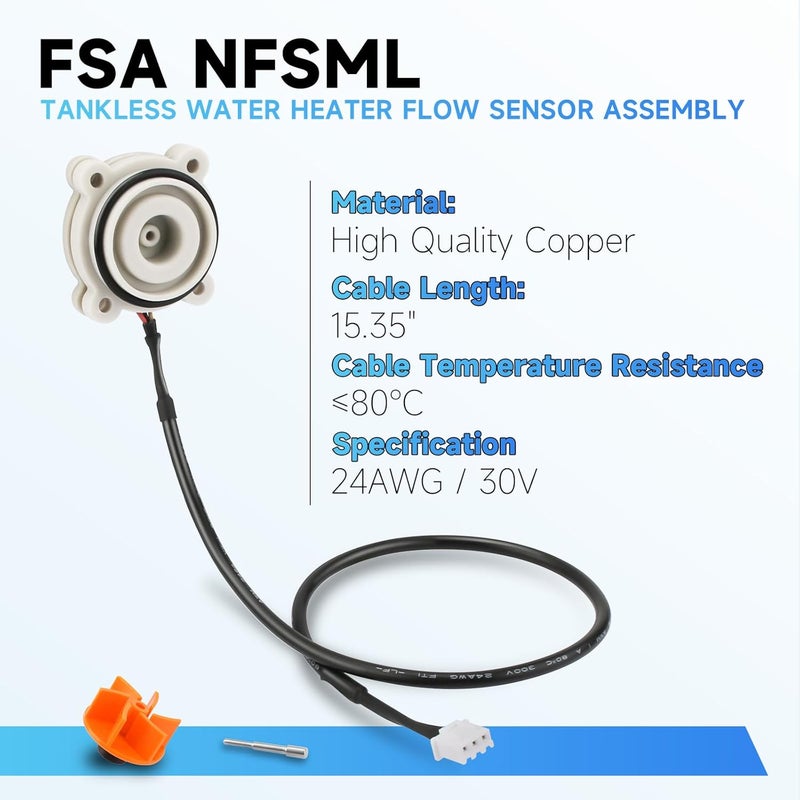 Dimakung FSA NFSML Flow Sensor Assembly for EcoSmart Eco 8 & 11 Electric Tankless Water Heaters, Water Flow Meter Replacement for Eco Smart Water Heating Accessories Part - Image 4